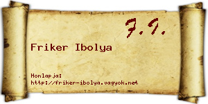 Friker Ibolya névjegykártya