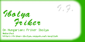 ibolya friker business card